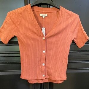 NWT Madewell Terracotta Button up Twofer-Size Small